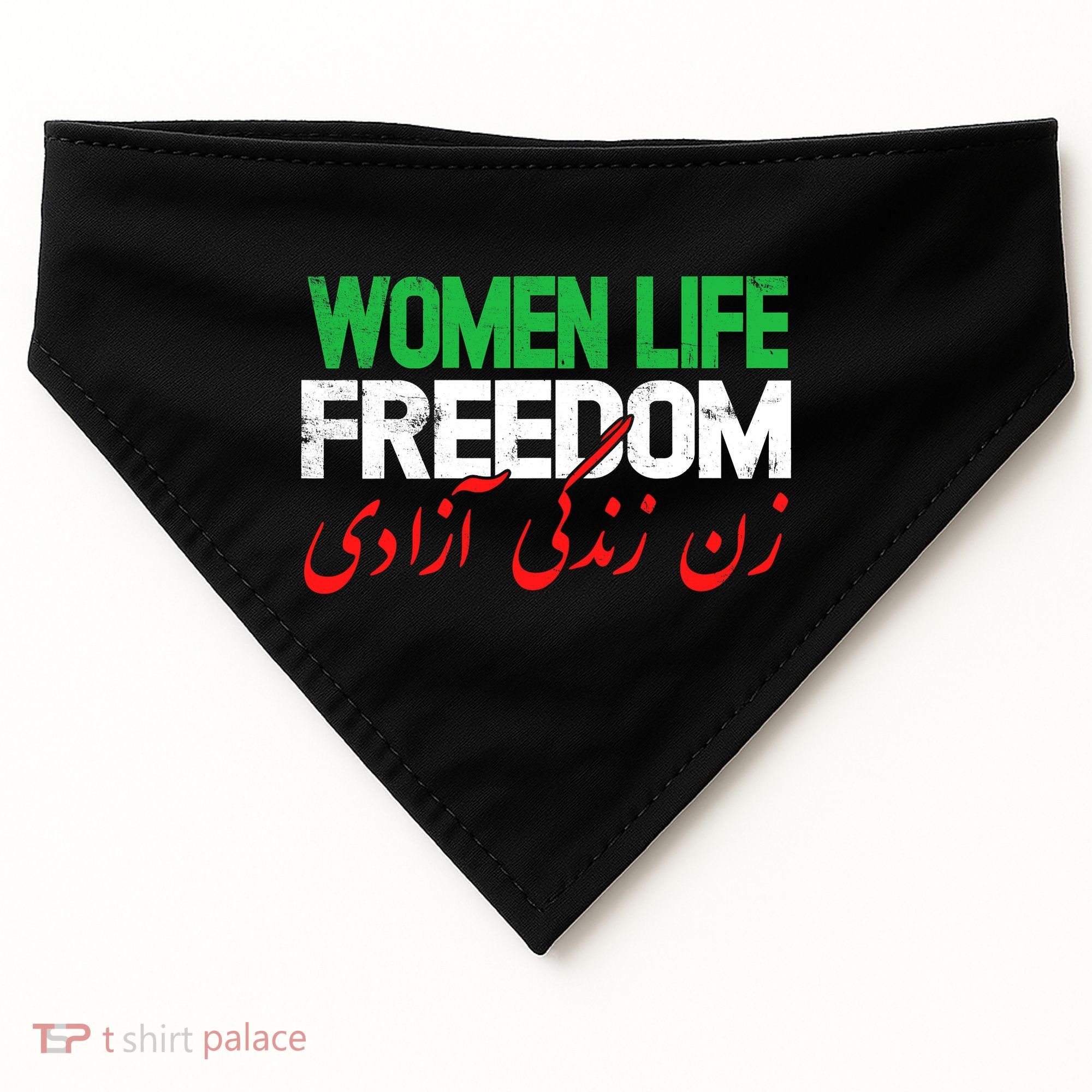  Life Freedom Support Persian Zan Zendegi Azadi USA-Made Doggie Bandana