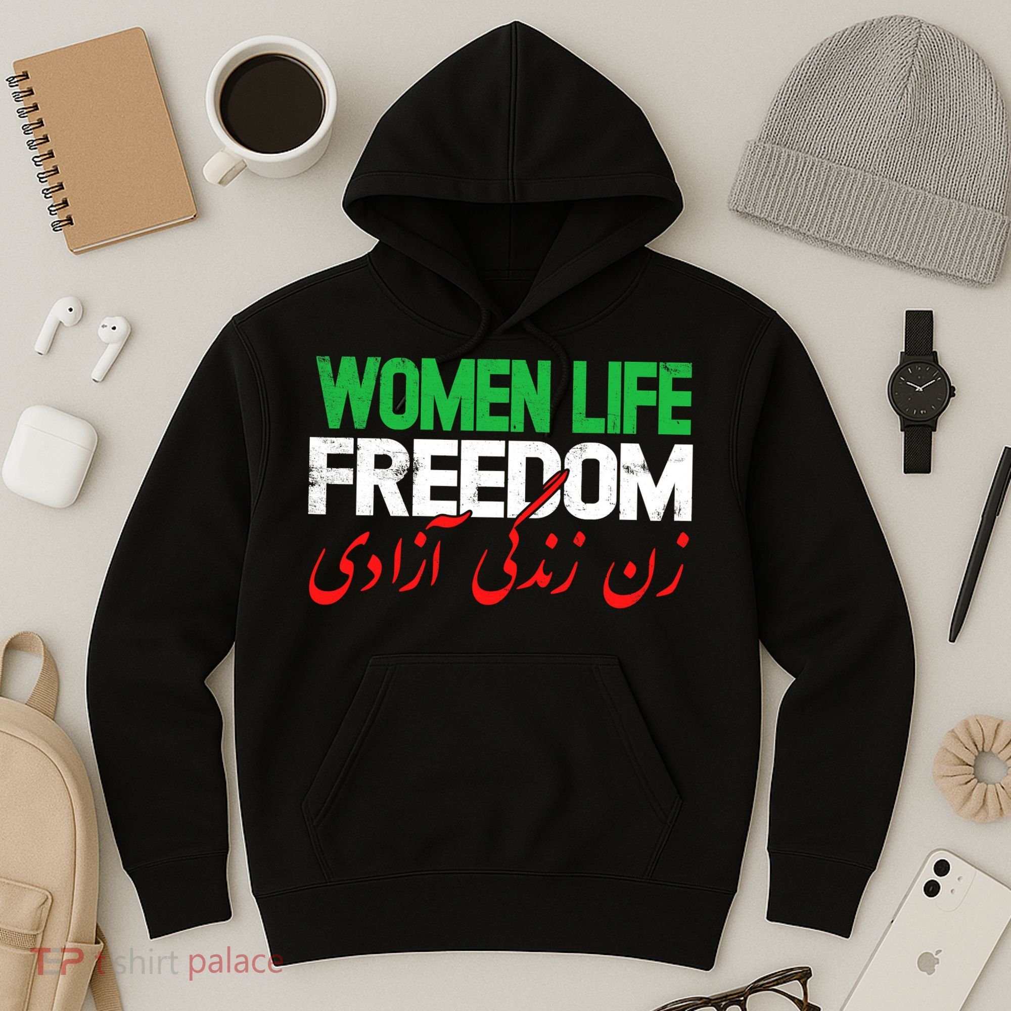  Life Freedom Support Persian Zan Zendegi Azadi Hoodie
