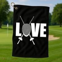 Love Fencing Sport Golf Towel thumb 1