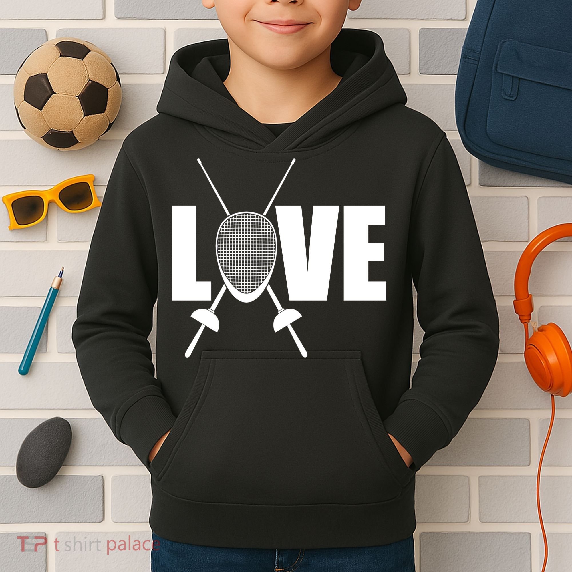 Love Fencing Sport Kids Hoodie