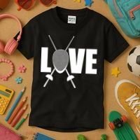 Love Fencing Sport Kids T-Shirt thumb 3