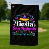 Let's Fiesta San Antonio Style Party Happy Cinco De Mayo Golf Towel thumb 1