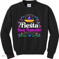 Let's Fiesta San Antonio Style Party Happy Cinco De Mayo Kids Sweatshirt thumb 0