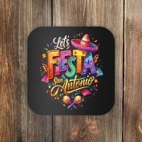 Lets Fiesta San Antonio Texas Cinco De Mayo Mexican Party Coaster thumb 0