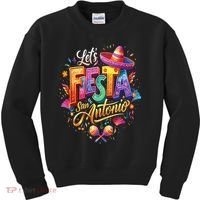 Lets Fiesta San Antonio Texas Cinco De Mayo Mexican Party Kids Sweatshirt thumb 0