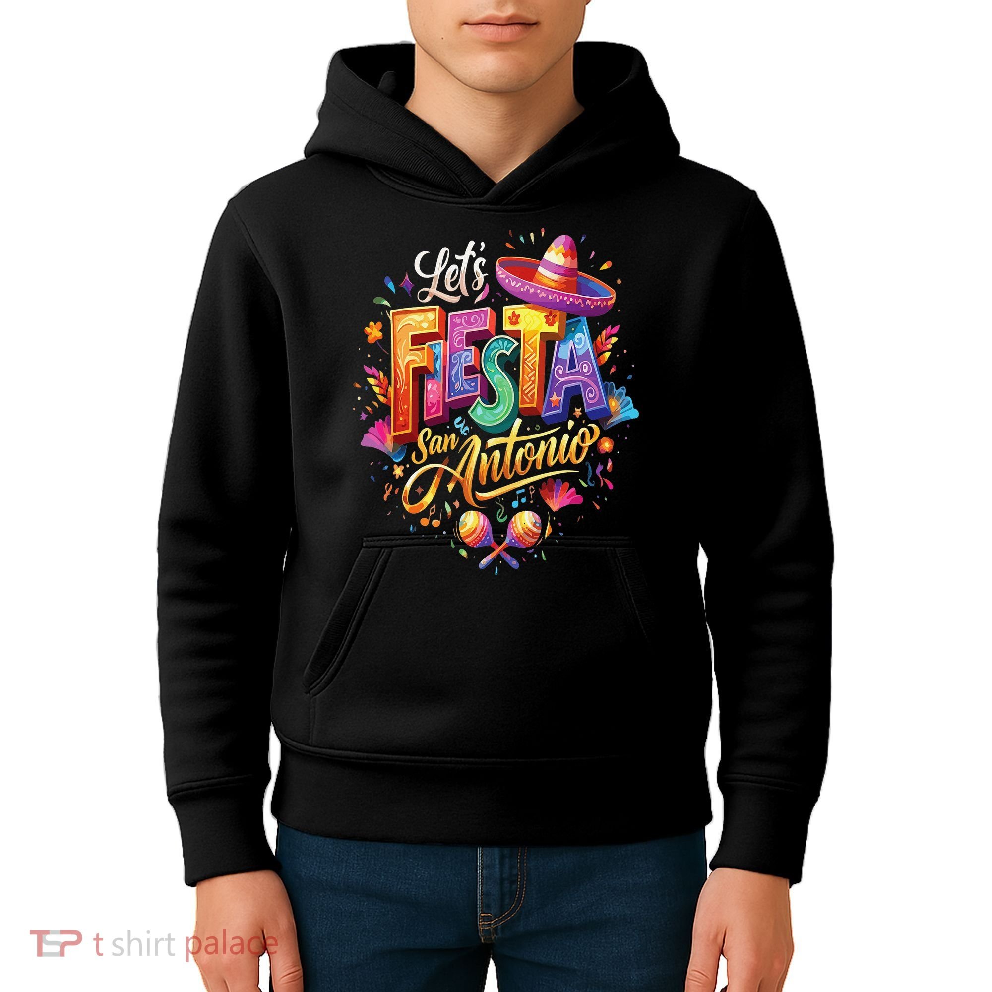 Lets Fiesta San Antonio Texas Cinco De Mayo Mexican Party Kids Hoodie