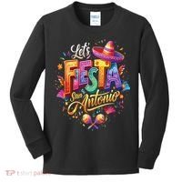 Lets Fiesta San Antonio Texas Cinco De Mayo Mexican Party Kids Long Sleeve Shirt thumb 0