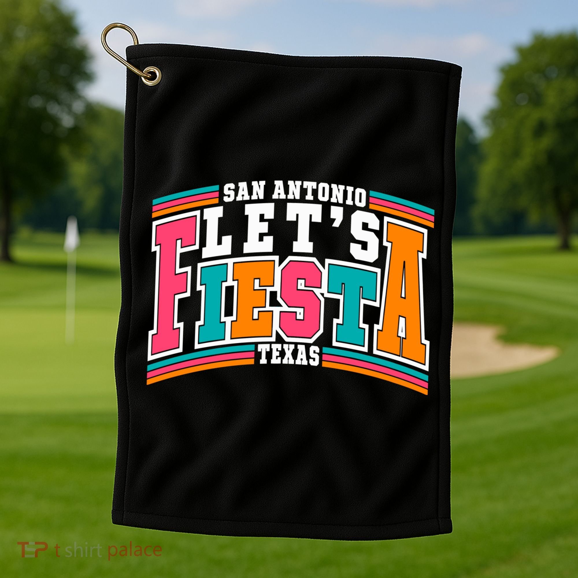 Lets Fiesta San Antonio Texas Mexican Party Golf Towel