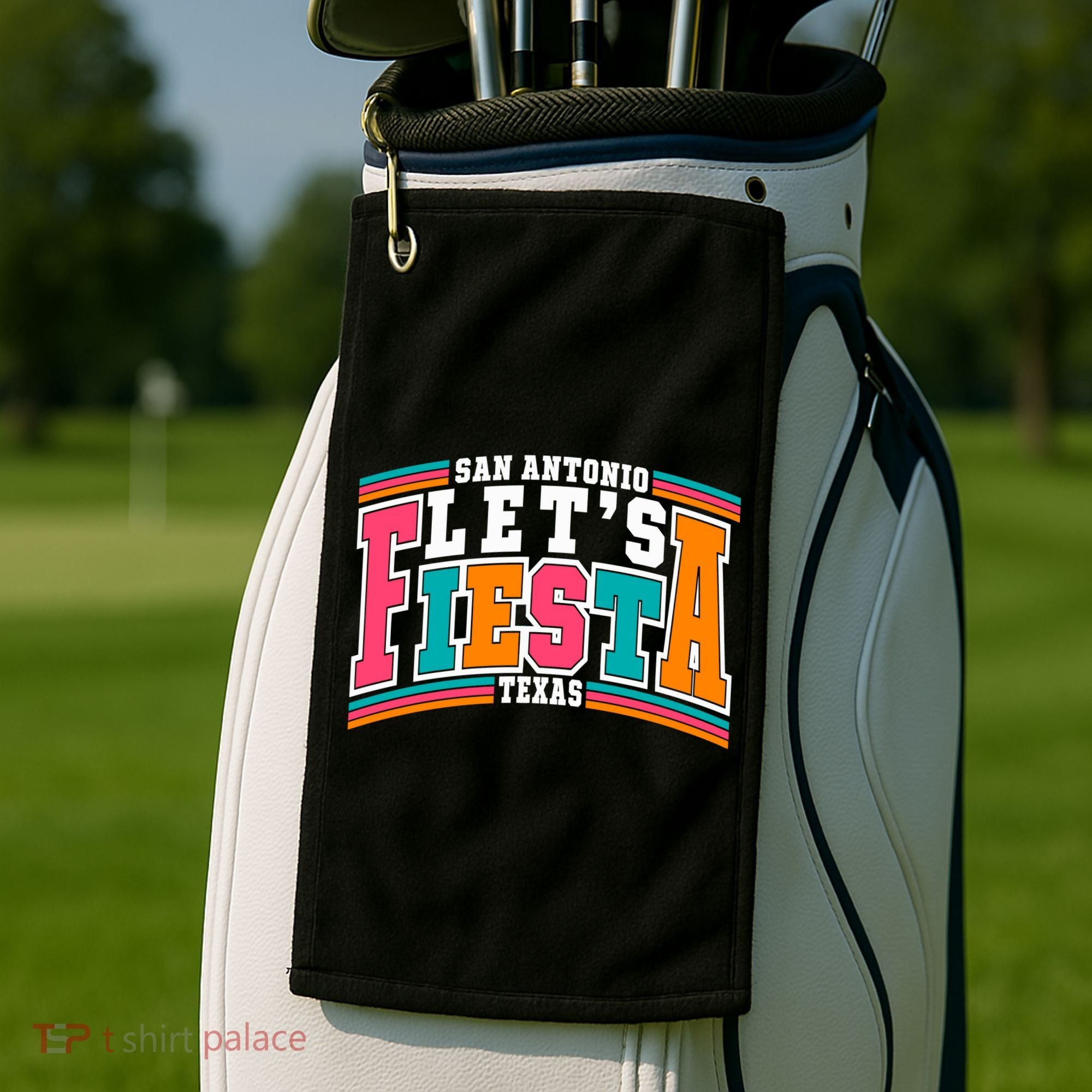 Lets Fiesta San Antonio Texas Mexican Party Golf Towel