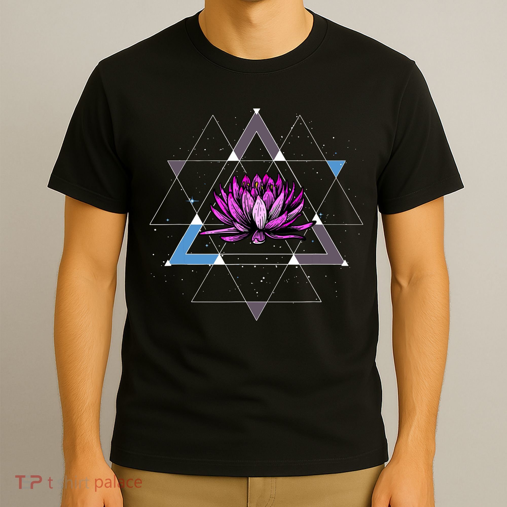Lotus Flower Sacred Geometry Yoga Meditation Spiritual Zen T-Shirt