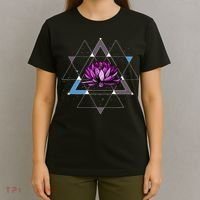 Lotus Flower Sacred Geometry Yoga Meditation Spiritual Zen T-Shirt thumb 4