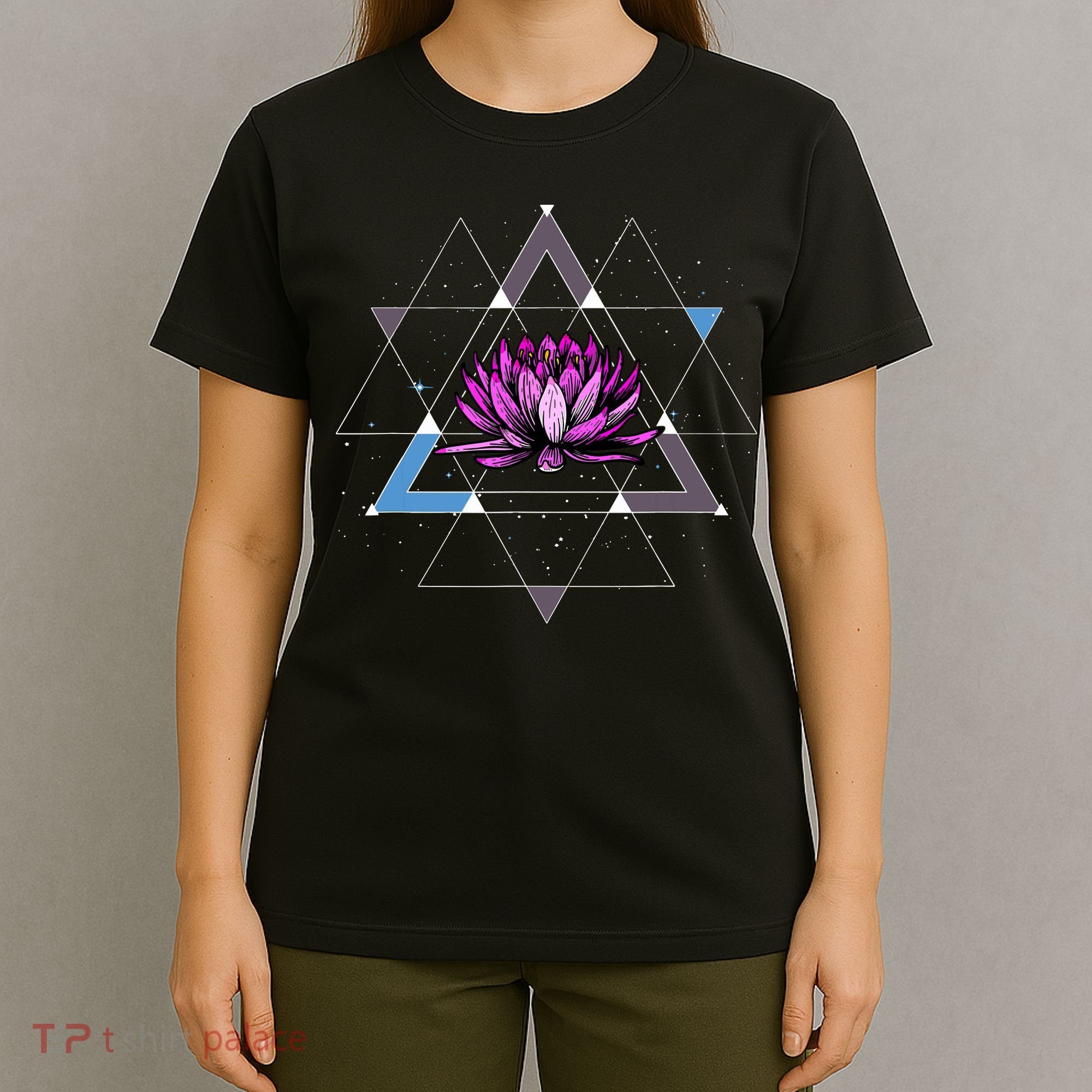 Lotus Flower Sacred Geometry Yoga Meditation Spiritual Zen T-Shirt