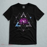 Lotus Flower Sacred Geometry Yoga Meditation Spiritual Zen T-Shirt thumb 5