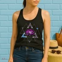 Lotus Flower Sacred Geometry Yoga Meditation Spiritual Zen Women's Tank Top thumb 2