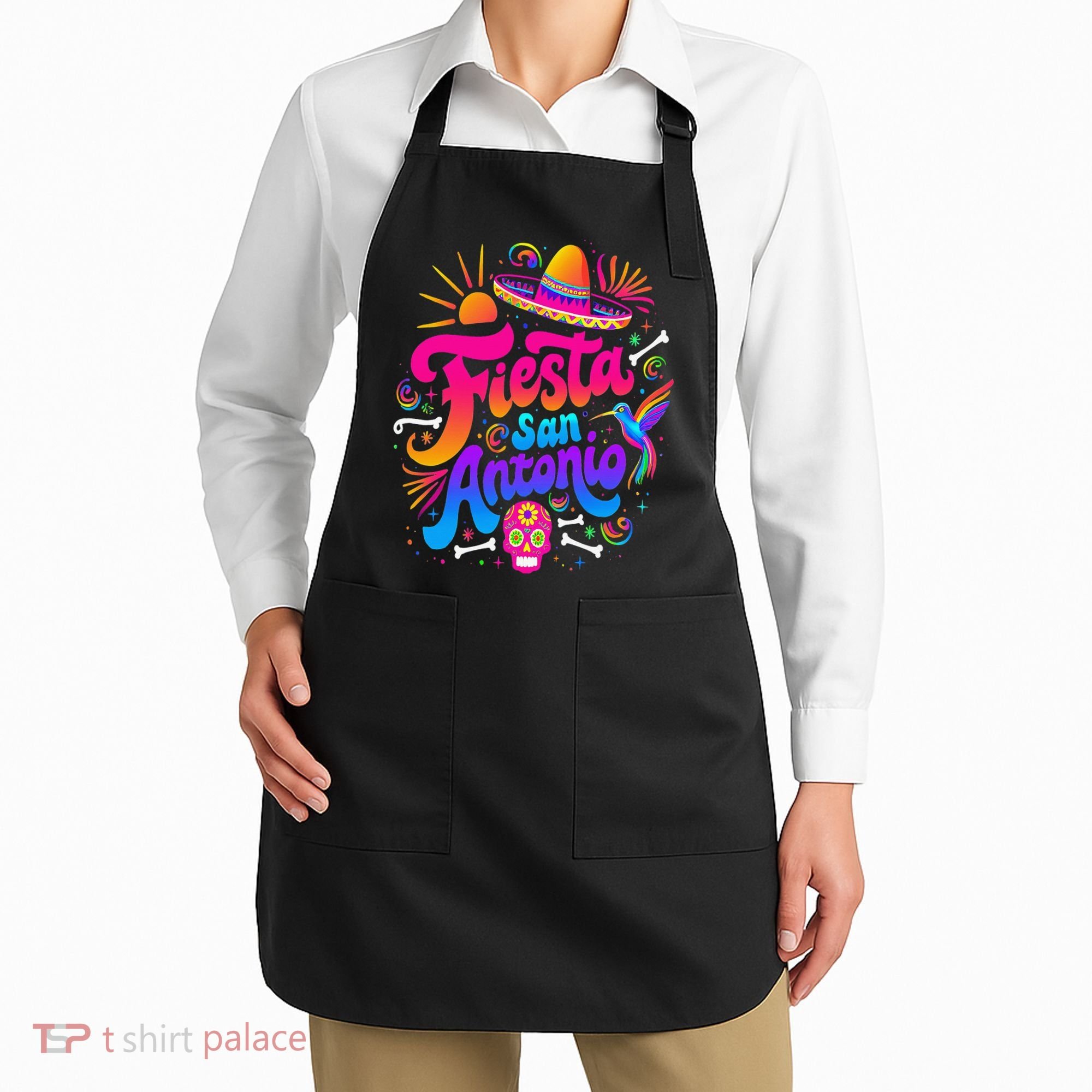 Lets Fiesta San Antonio Texas Cinco De Mayo Mexican Party Apron