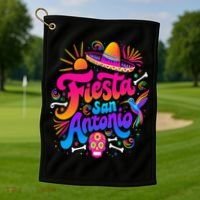 Lets Fiesta San Antonio Texas Cinco De Mayo Mexican Party Golf Towel thumb 1