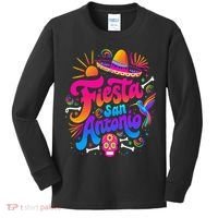 Lets Fiesta San Antonio Texas Cinco De Mayo Mexican Party Kids Long Sleeve Shirt thumb 0