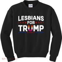 Lesbians For Trump 2024 Re Election President Vote Item Meme Kids Sweatshirt thumb 0