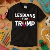 Lesbians For Trump 2024 Re Election President Vote Item Meme Kids T-Shirt thumb 3