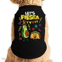 Lets Fiesta Taco Avocado Funny Cinco De Mayo Mexican Party Doggie Tank thumb 0