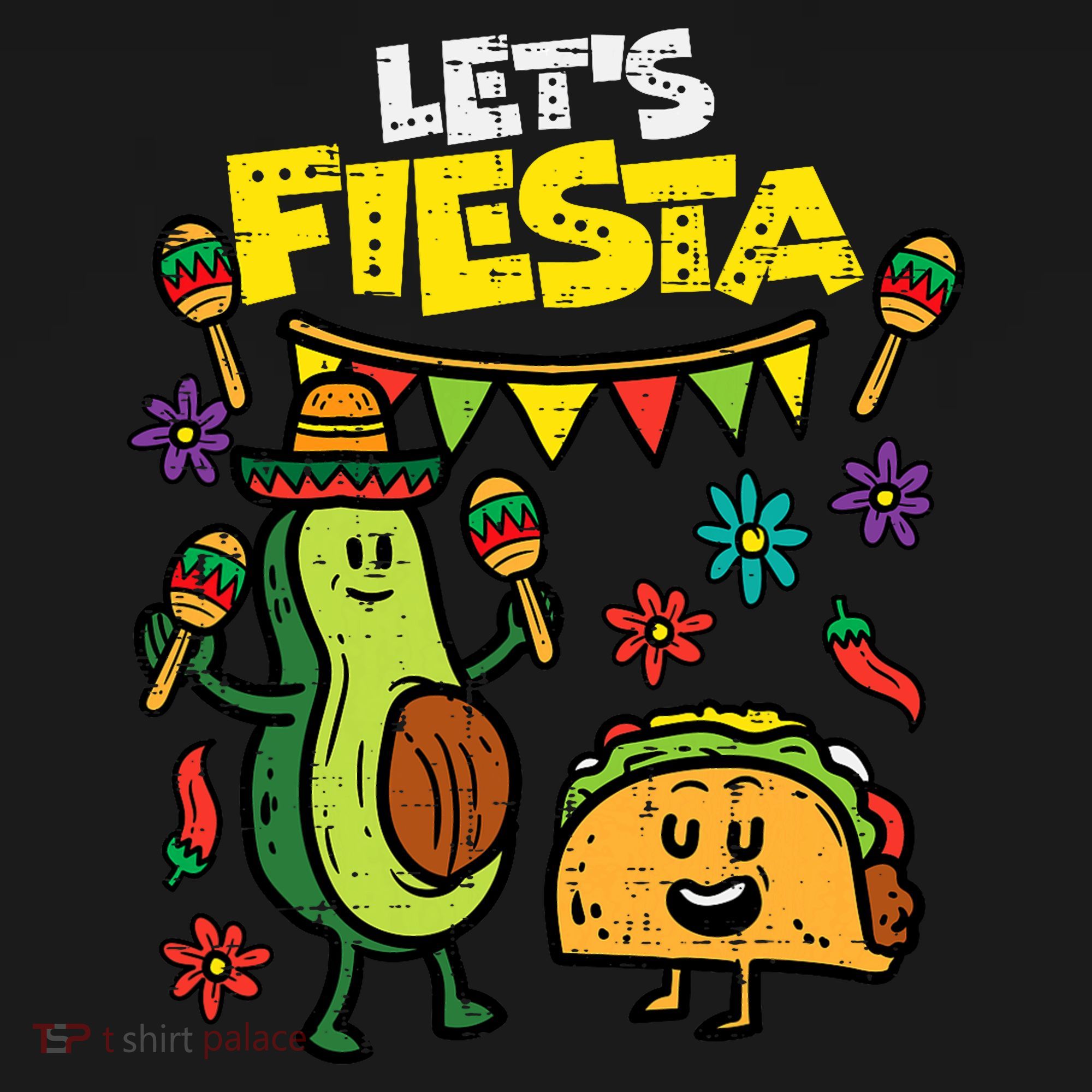 Lets Fiesta Taco Avocado Funny Cinco De Mayo Mexican Party Hoodie