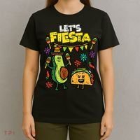 Lets Fiesta Taco Avocado Funny Cinco De Mayo Mexican Party T-Shirt thumb 4