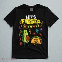 Lets Fiesta Taco Avocado Funny Cinco De Mayo Mexican Party T-Shirt thumb 5