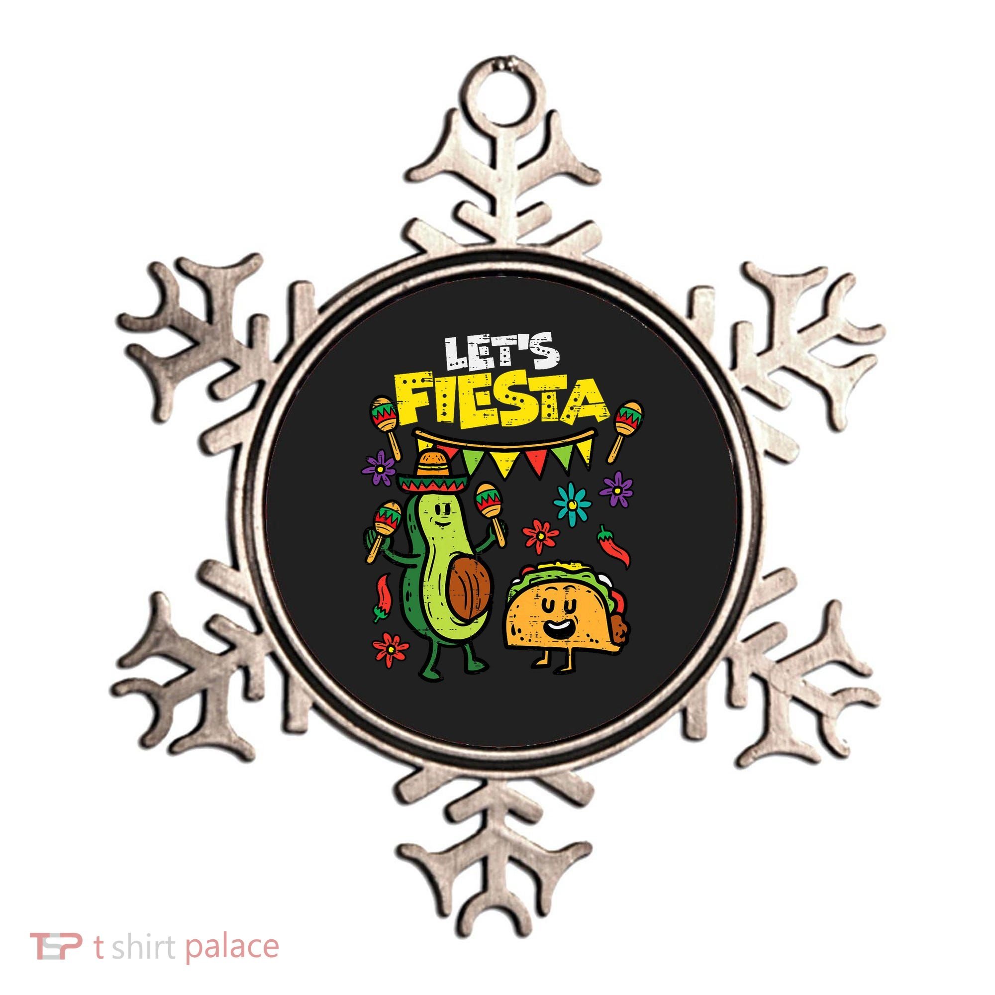 Lets Fiesta Taco Avocado Funny Cinco De Mayo Mexican Party Ornament