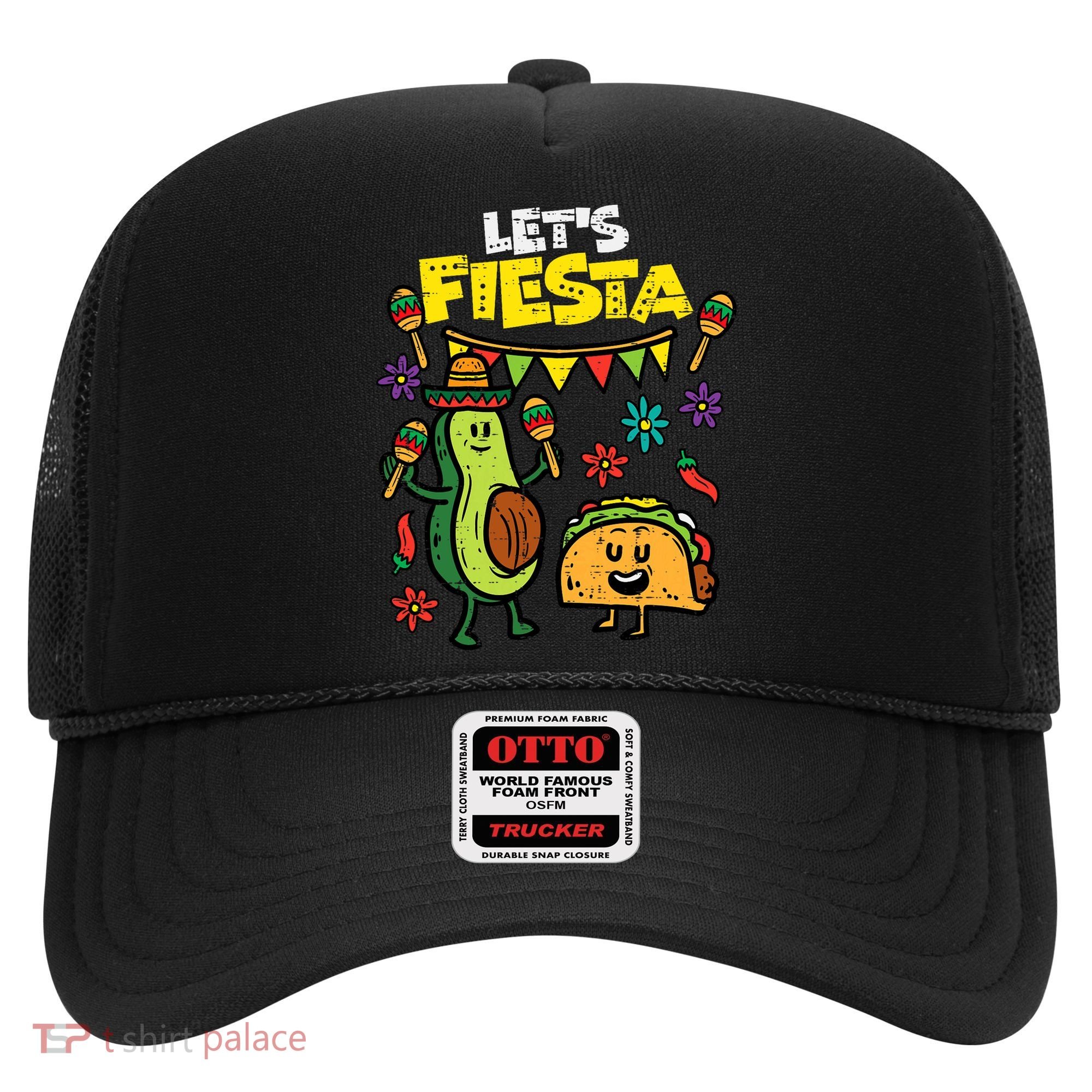 Lets Fiesta Taco Avocado Funny Cinco De Mayo Mexican Party Hat