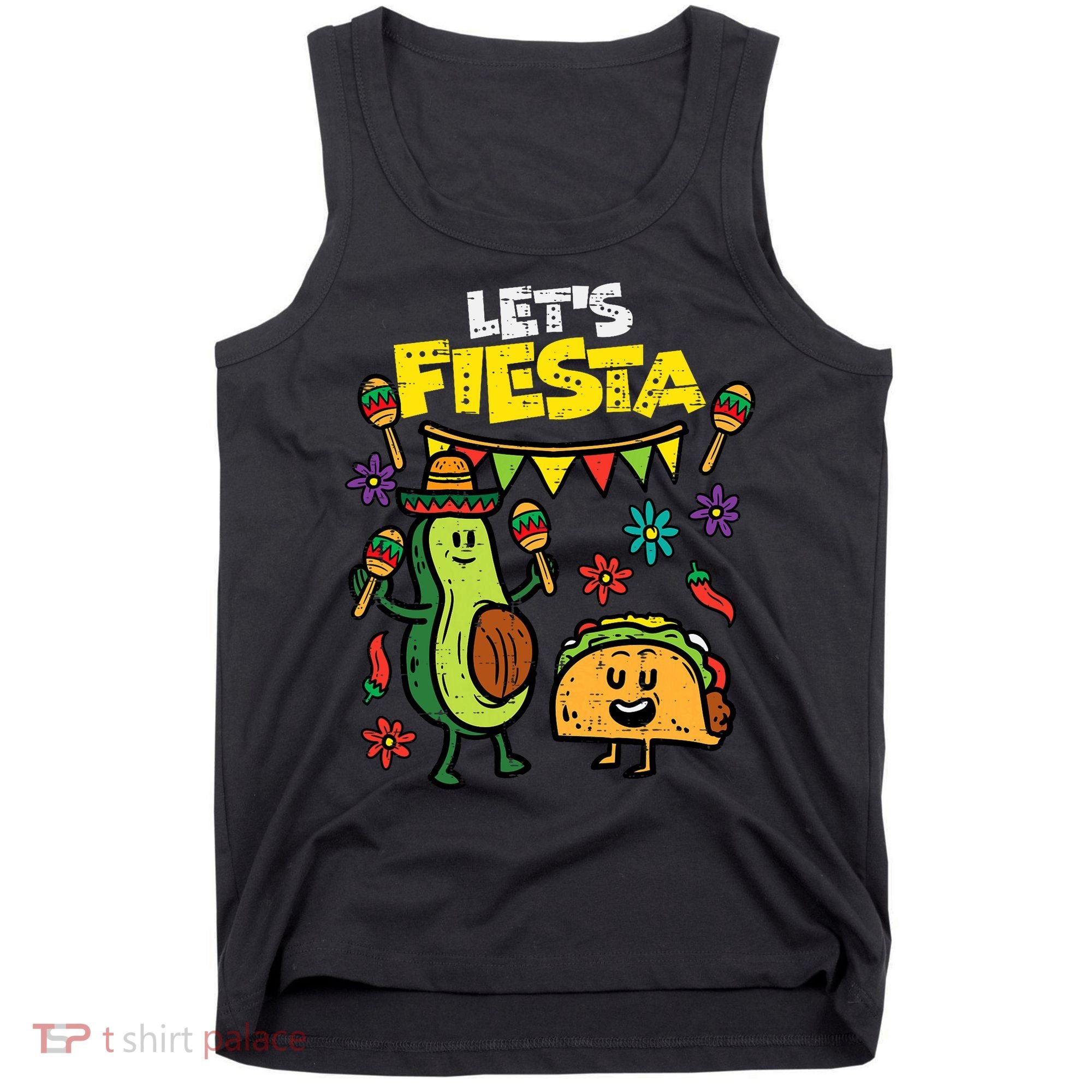 Lets Fiesta Taco Avocado Funny Cinco De Mayo Mexican Party Tank Top