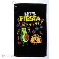 Lets Fiesta Taco Avocado Funny Cinco De Mayo Mexican Party Golf Towel thumb 0