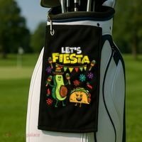 Lets Fiesta Taco Avocado Funny Cinco De Mayo Mexican Party Golf Towel thumb 2