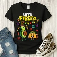 Lets Fiesta Taco Avocado Funny Cinco De Mayo Mexican Party Women's T-Shirt thumb 3