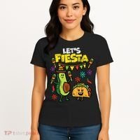 Lets Fiesta Taco Avocado Funny Cinco De Mayo Mexican Party Women's T-Shirt thumb 4
