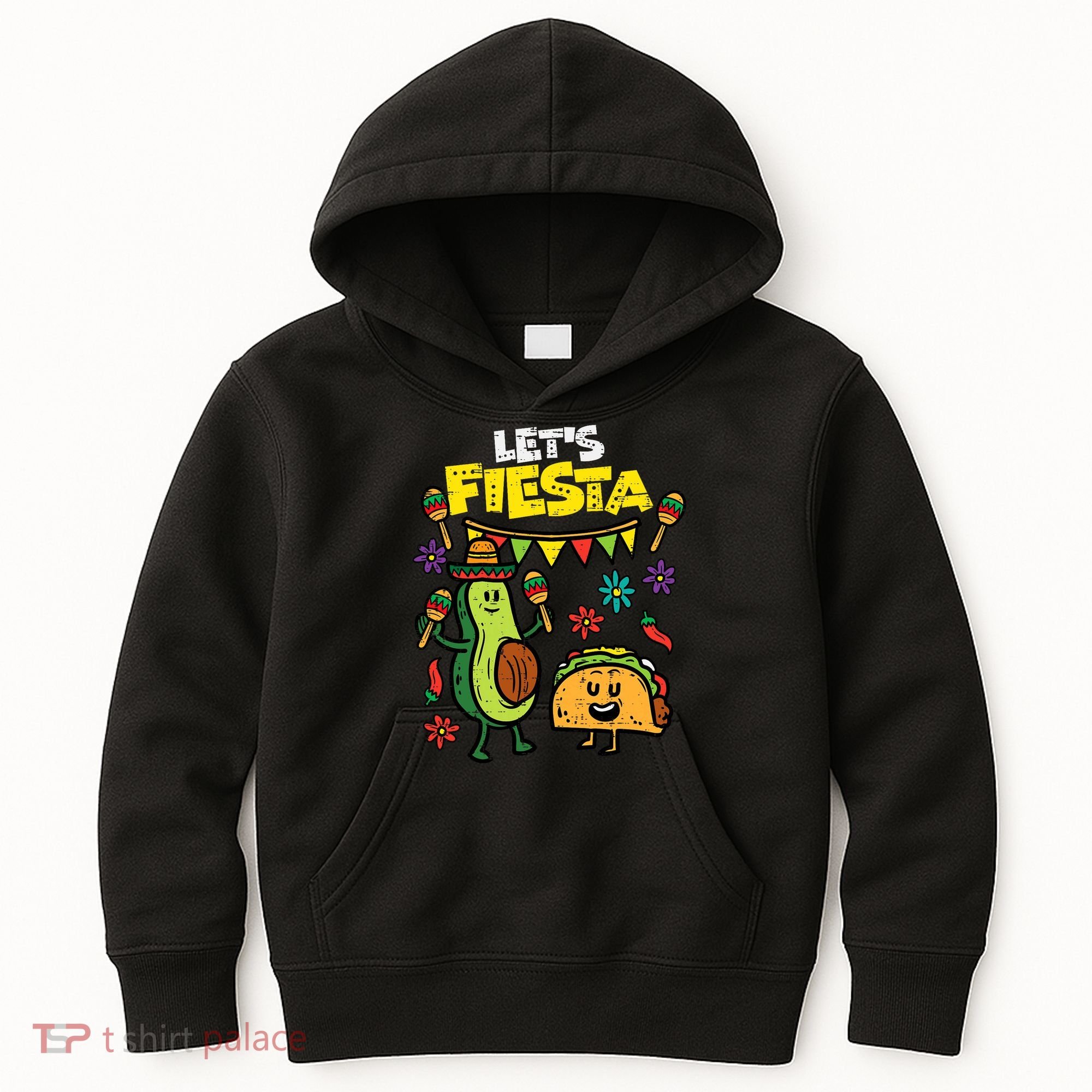 Lets Fiesta Taco Avocado Funny Cinco De Mayo Mexican Party Kids Hoodie