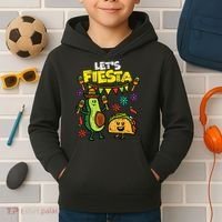 Lets Fiesta Taco Avocado Funny Cinco De Mayo Mexican Party Kids Hoodie thumb 2