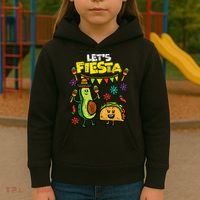 Lets Fiesta Taco Avocado Funny Cinco De Mayo Mexican Party Kids Hoodie thumb 3