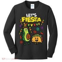 Lets Fiesta Taco Avocado Funny Cinco De Mayo Mexican Party Kids Long Sleeve Shirt thumb 0