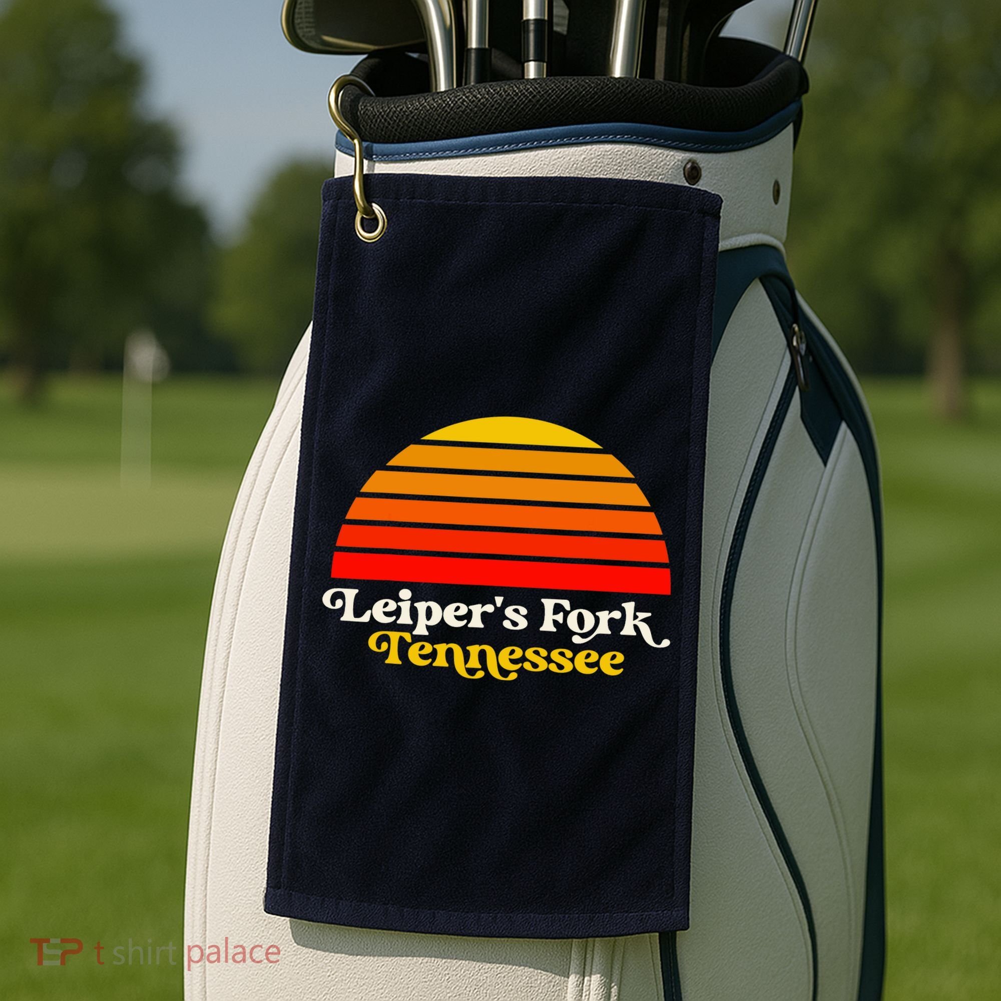 Leiper's Fork Tennessee Retro Sunset Nashville Golf Towel