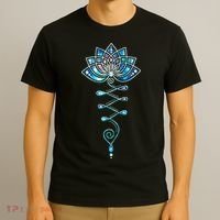 Lotus Flower Unalome Yoga Meditation Awareness Zen T-Shirt thumb 3