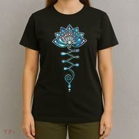 Lotus Flower Unalome Yoga Meditation Awareness Zen T-Shirt thumb 4