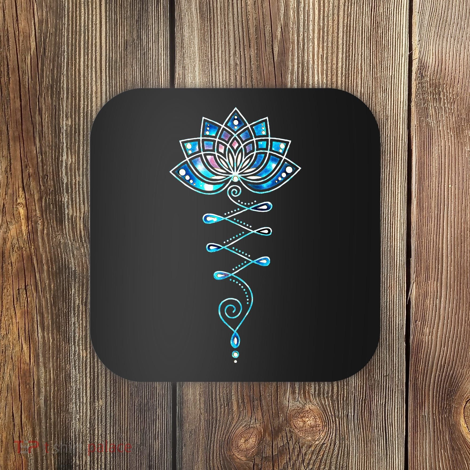 Lotus Flower Unalome Yoga Meditation Awareness Zen Coaster