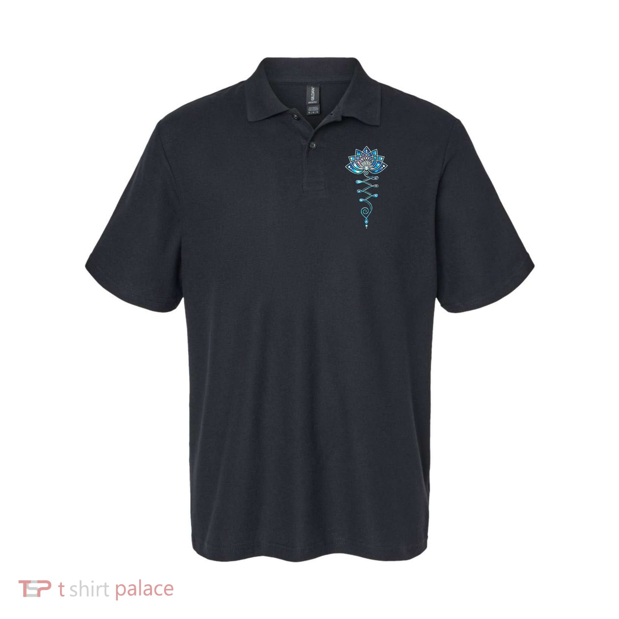 Lotus Flower Unalome Yoga Meditation Awareness Zen Polo