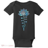 Lotus Flower Unalome Yoga Meditation Awareness Zen Baby Bodysuit thumb 0