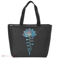 Lotus Flower Unalome Yoga Meditation Awareness Zen Tote Bag thumb 0