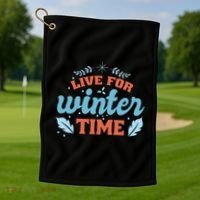Live For Winter Time Golf Towel thumb 1