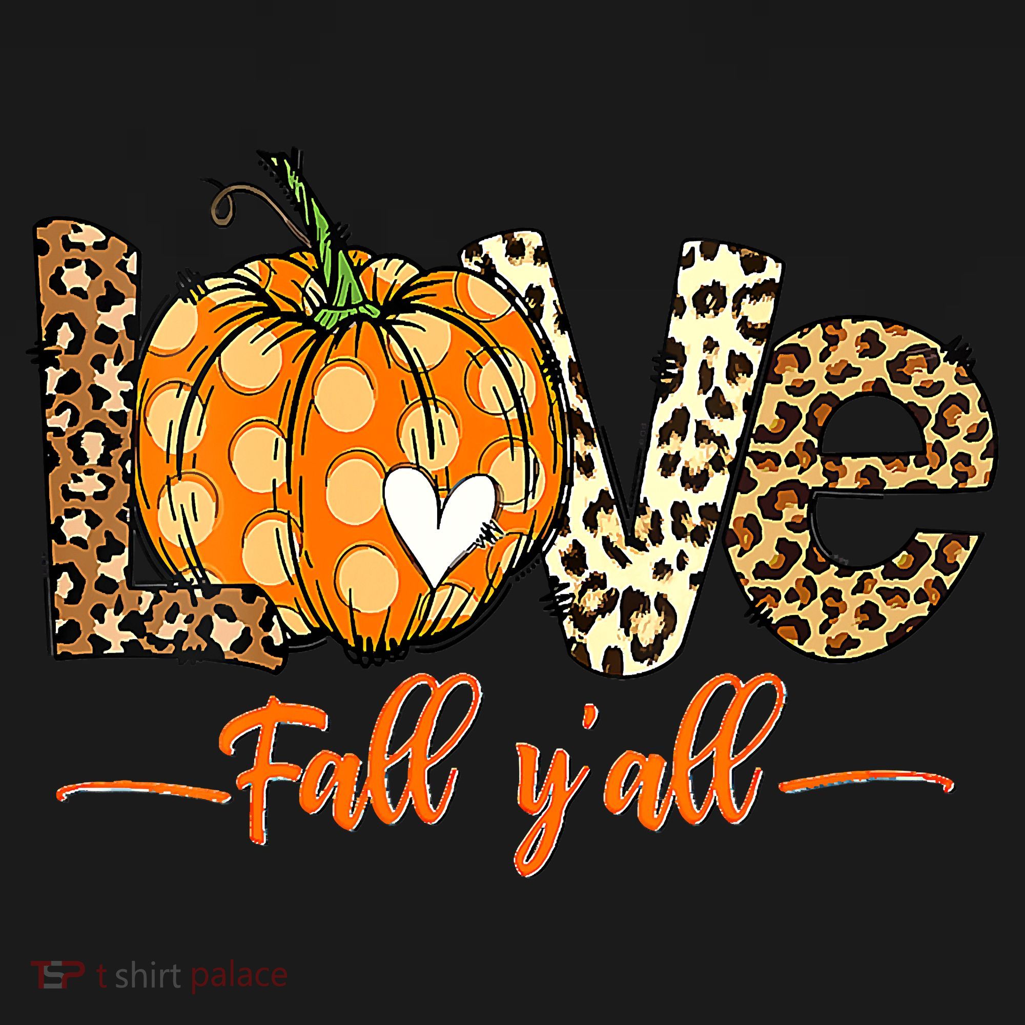 Love Fall Y'All Leopard Pumpkin Fall Doggie Tank