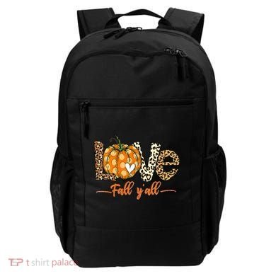 Love Fall Y'All Leopard Pumpkin Fall Backpack