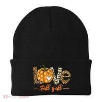 Love Fall Y'All Leopard Pumpkin Fall Beanie thumb 0