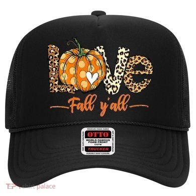 Love Fall Y'All Leopard Pumpkin Fall Hat